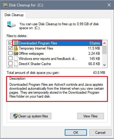 Click "OK" to start the cleanup process.
Confirm the deletion by clicking "Delete Files" when prompted.