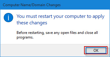 Click on "Apply" and then "OK"
Restart your computer